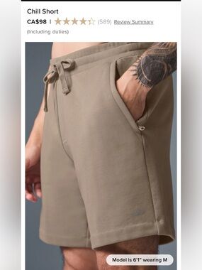 ALO Yoga Men’s Chill Short in gravel